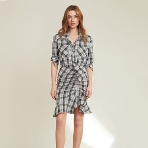 New Veronica Beard Rowe Dress in Navy Plaid